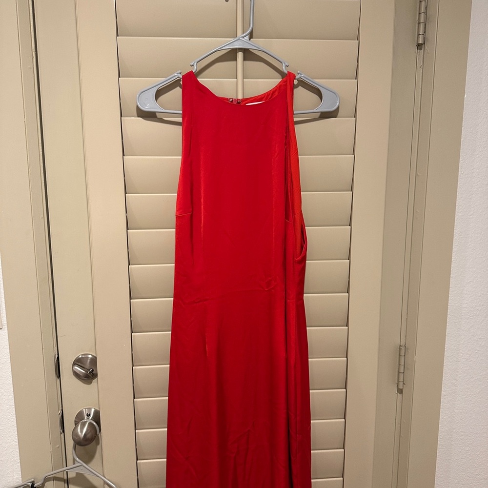 Red Superdown Maxi Dress - L